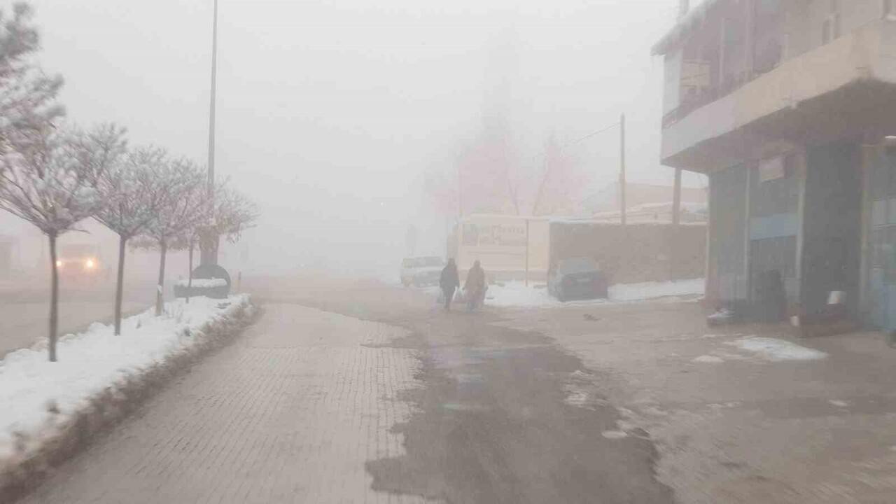 VAN’IN BAŞKALE İLÇESİNDE ETKİLİ OLAN YOĞUN SİS NEDENİYLE GÖZ GÖZÜ GÖRMÜYOR, GÖRÜŞ MESAFESİ 5...