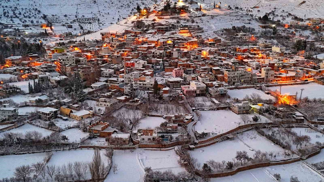 AKARSU KAR MANZARASI DRONE İLE GÖRÜNTÜLENDİ