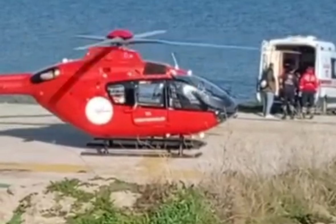 AVŞA ADASI’NDA RAHATSIZLANAN VATANDAŞ AMBULANS HELİKOPTERLE SEVK EDİLDİ