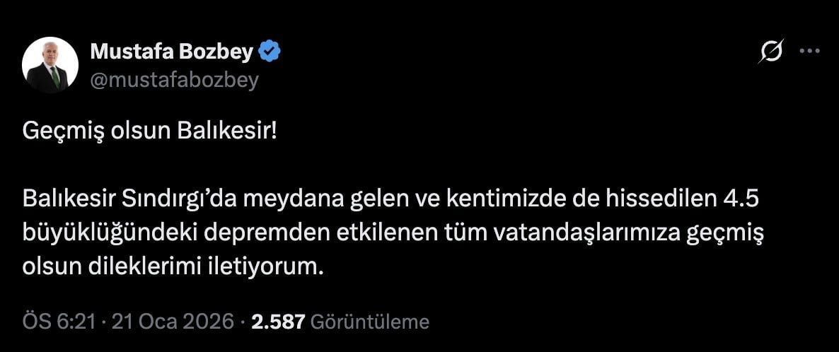 BALIKESİR’İN SINDIRGI İLÇESİNDE MEYDANA GELEN 4.5 BÜYÜKLÜĞÜNDEKİ DEPREM, BURSA’DA DA AKŞAM...