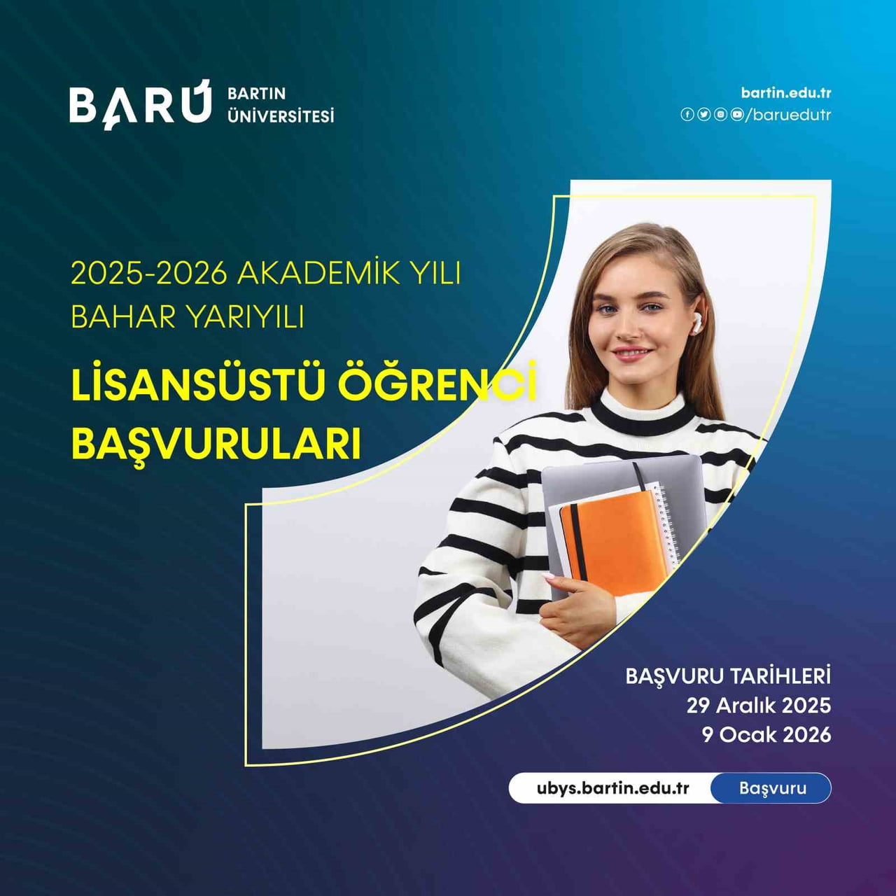 BARÜ’NÜN 55 LİSANSÜSTÜ EĞİTİM PROGRAMINA ÖĞRENCİ ALIMI DEVAM EDİYOR