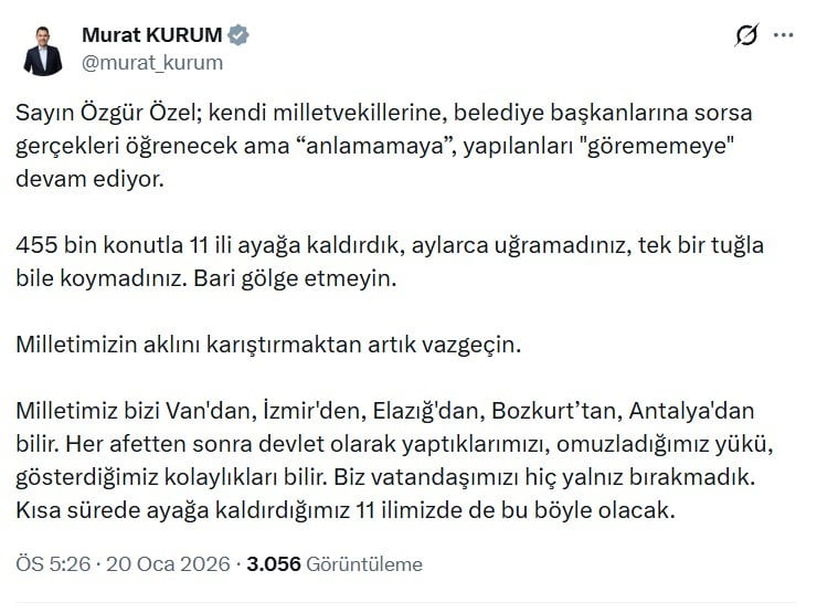 ÇEVRE, ŞEHİRCİLİK VE İKLİM DEĞİŞİKLİĞİ BAKANI MURAT KURUM, "455 BİN KONUTLA 11 İLİ AYAĞA...