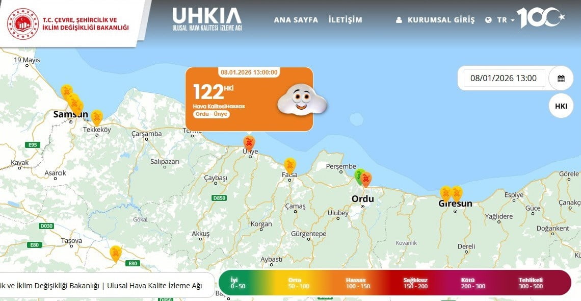 ÇEVRE, ŞEHİRCİLİK VE İKLİM DEĞİŞİKLİĞİ BAKANLIĞI SÜREKLİ İZLEME MERKEZİ'NCE (SİM) 7 OCAK SAAT...