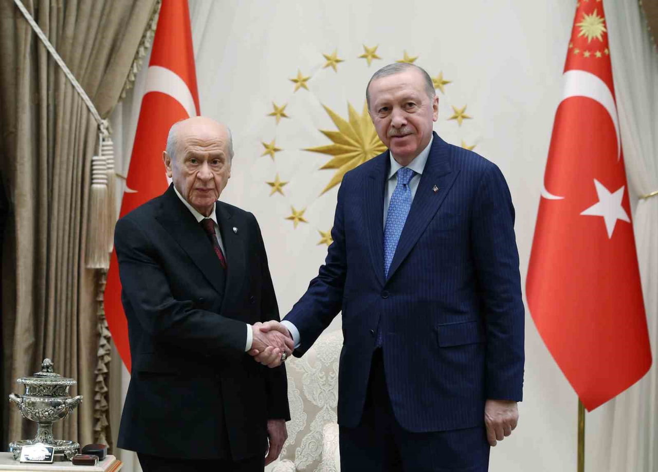 CUMHURBAŞKANI RECEP TAYYİP ERDOĞAN, MHP GENEL BAŞKANI DEVLET BAHÇELİ'YLE BİR ARAYA GELDİ