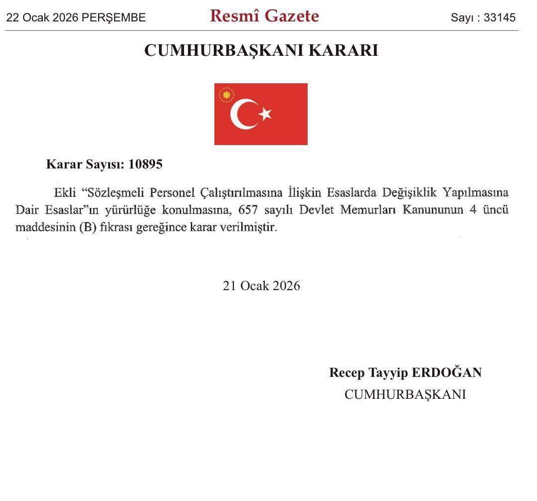 DOĞUM VE EVLAT EDİNME SONRASI YARI ZAMANLI ÇALIŞMA HAKKININ SÖZLEŞMELİ PERSONELİ DE KAPSAMASI...