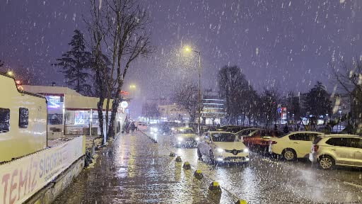 Düzce'de kar yağışı etkili oluyor