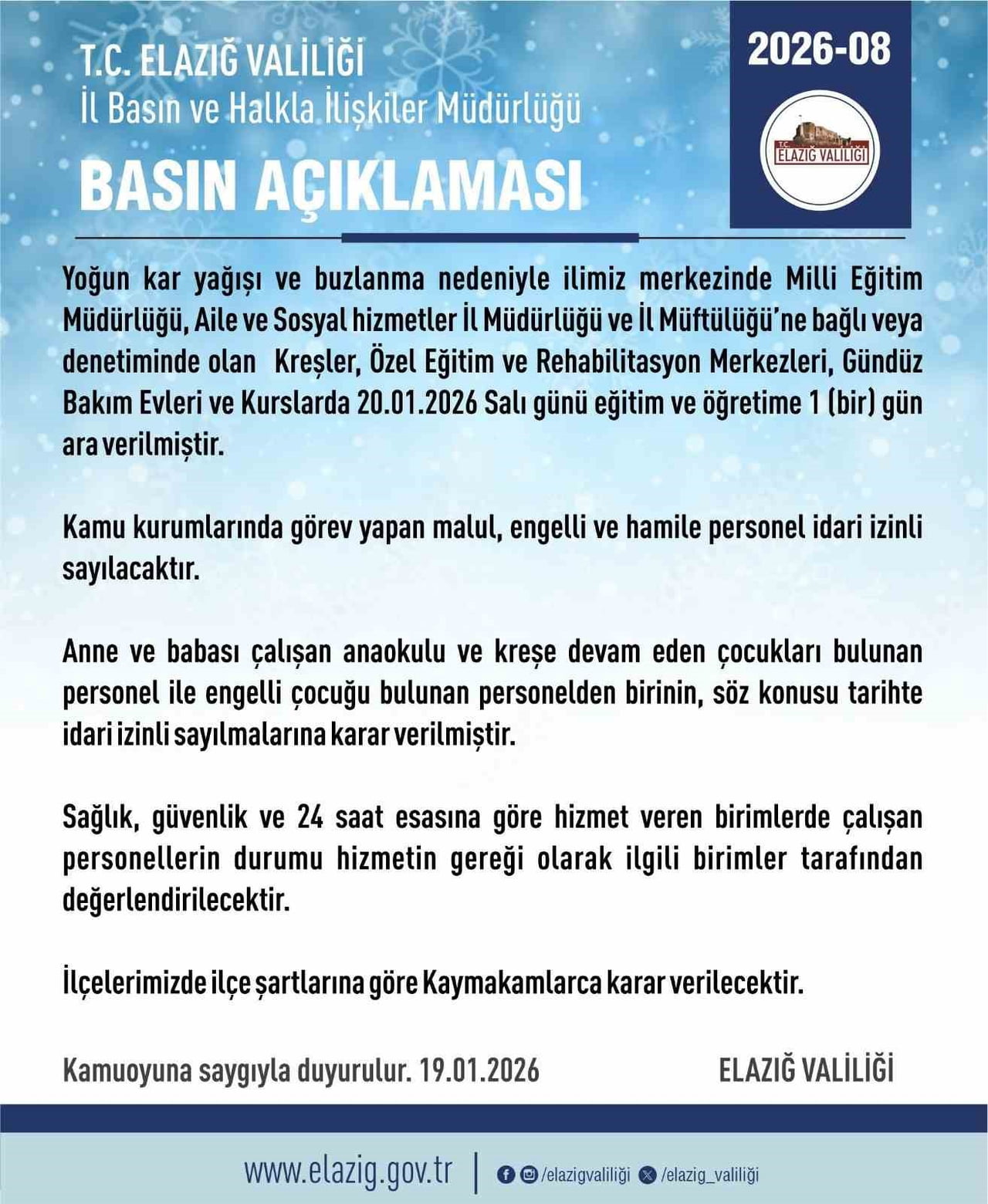 ELAZIĞ'DA DÜN BAŞLAYAN VE BUGÜN AKŞAM SAATLERİNE KADAR ETKİSİNİ SÜRDÜREN YOĞUN KAR YAĞIŞI VE...