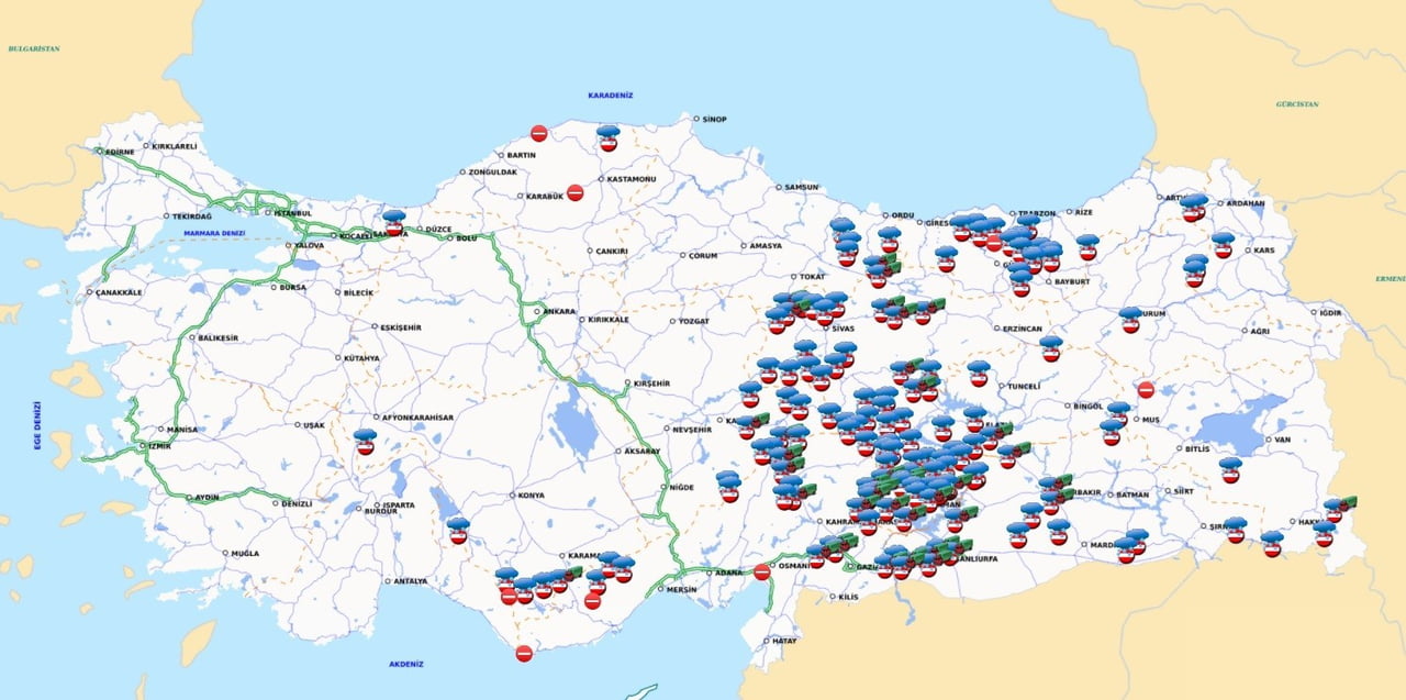 GEÇTİĞİMİZ GÜNDEN BU YANA ETKİLİ OLAN KUVVETLİ KAR YAĞIŞI NEDENİYLE GÜNEYDOĞU, DOĞU AKDENİZ VE İÇ...