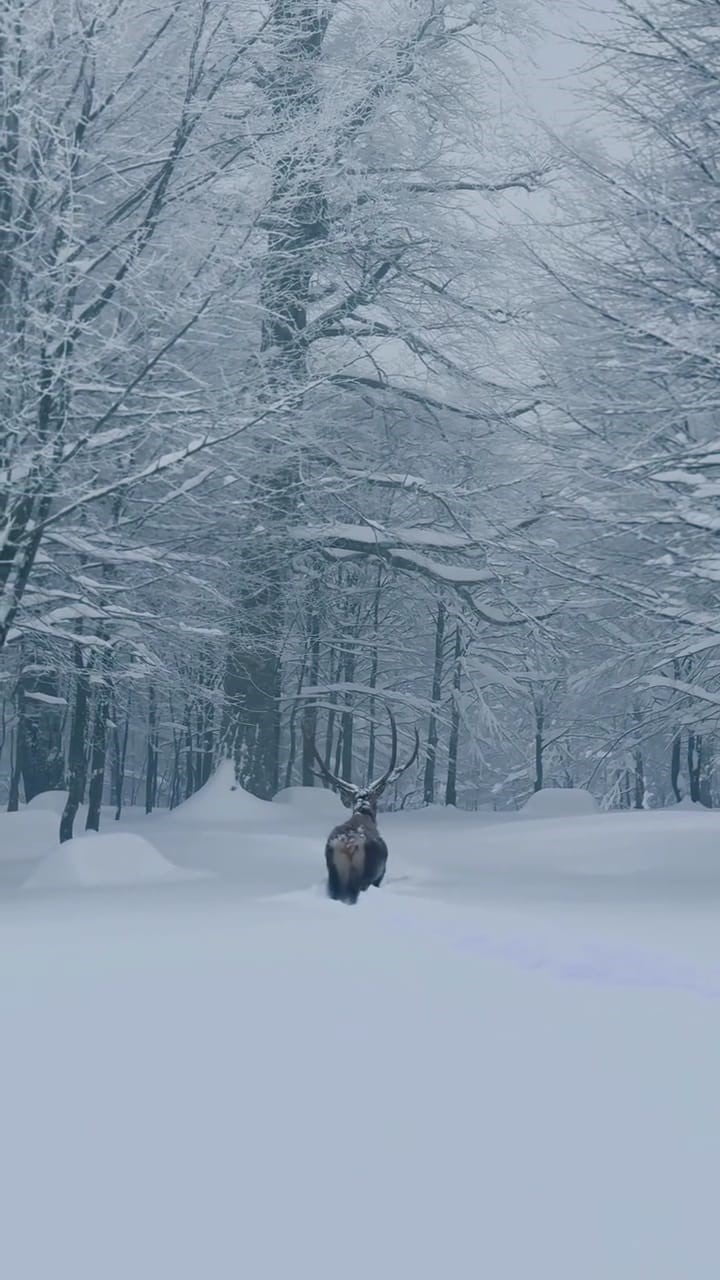 KOCAELİ'NİN KIŞ TURİZMİYLE ÜNLÜ İLÇESİ KARTEPE'DE KIZIL GEYİK GÖRÜNTÜLENDİ.
