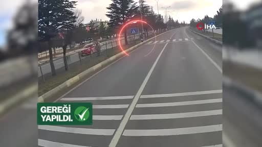 Kütahya'da yaya önceliğini hiçe sayan kamyon sürücüsüne ceza