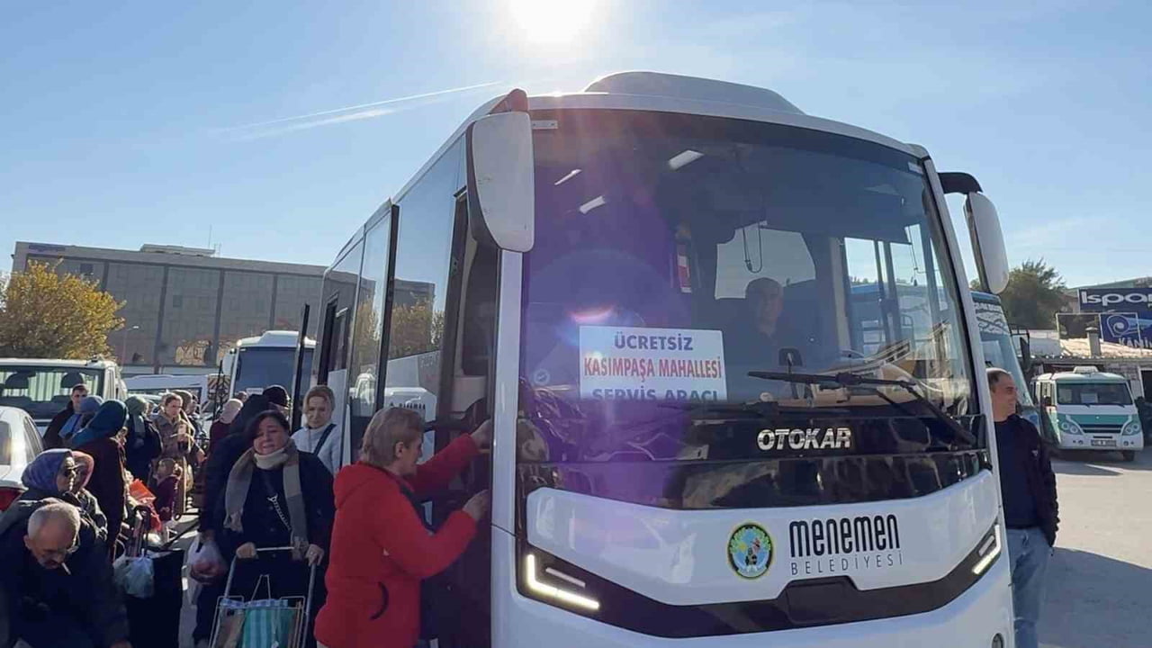 MENEMEN BELEDİYESİ TARAFINDAN BAŞLATILAN VE ULAŞIMDA TOPLAM 14 HATTA HİZMET VEREN ÜCRETSİZ RİNG...