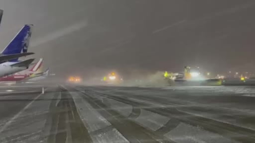 Sabiha Gökçen Havalimanı'nda karla mücadele çalışması