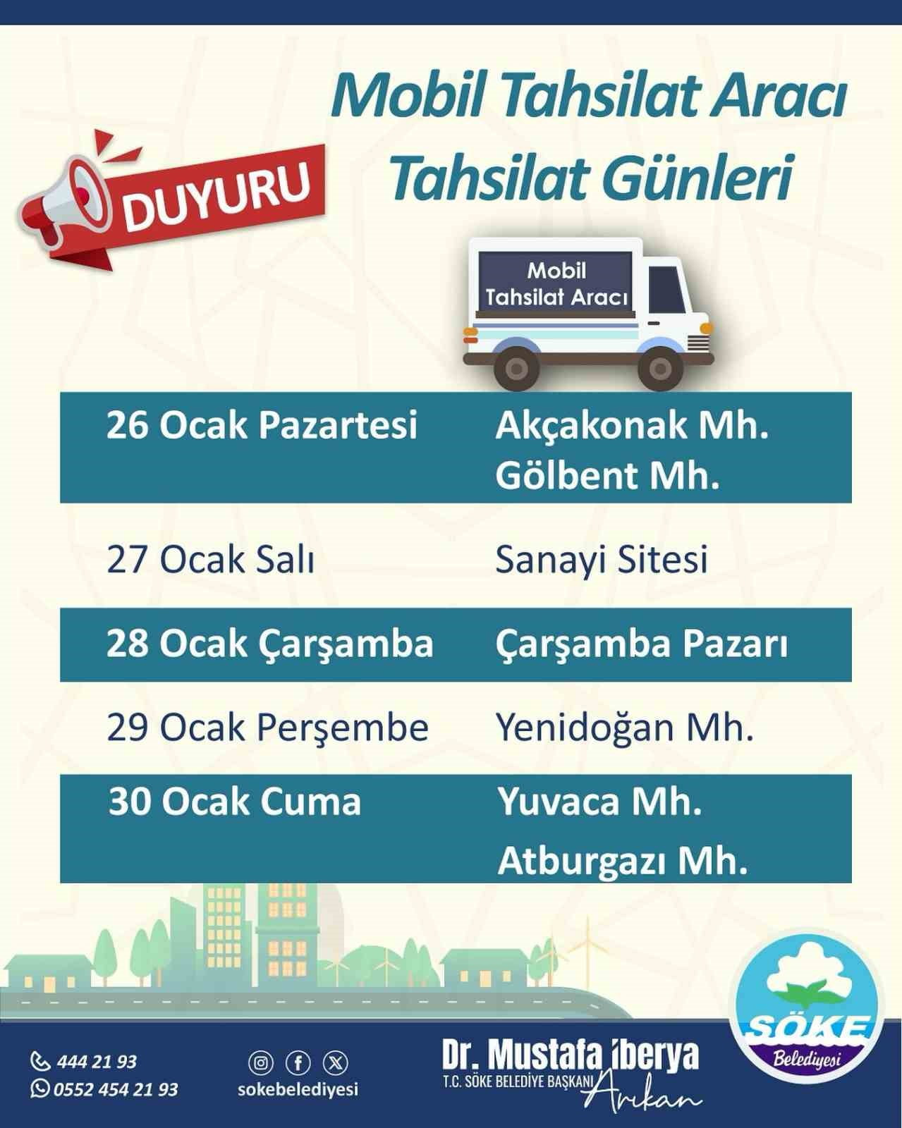 SÖKE BELEDİYESİ’NE AİT MOBİL TAHSİLAT ARACI, VATANDAŞLARIN BELEDİYEYE OLAN ÖDEMELERİNİ KOLAYLIKLA...
