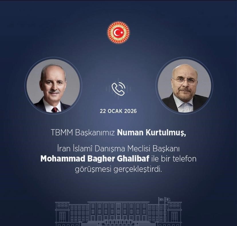 TBMM BAŞKANI NUMAN KURTULMUŞ, İRAN İSLAMİ DANIŞMA MECLİSİ BAŞKANI MOHAMMAD BAGHER GHALİBAF İLE...