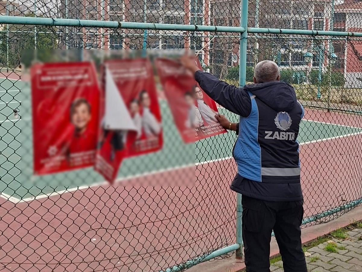 TEKİRDAĞ MERKEZ SÜLEYMANPAŞA İLÇESİNDE ZABITA EKİPLERİNCE İZİNSİZ REKLAM UNSURLARINA YÖNELİK...