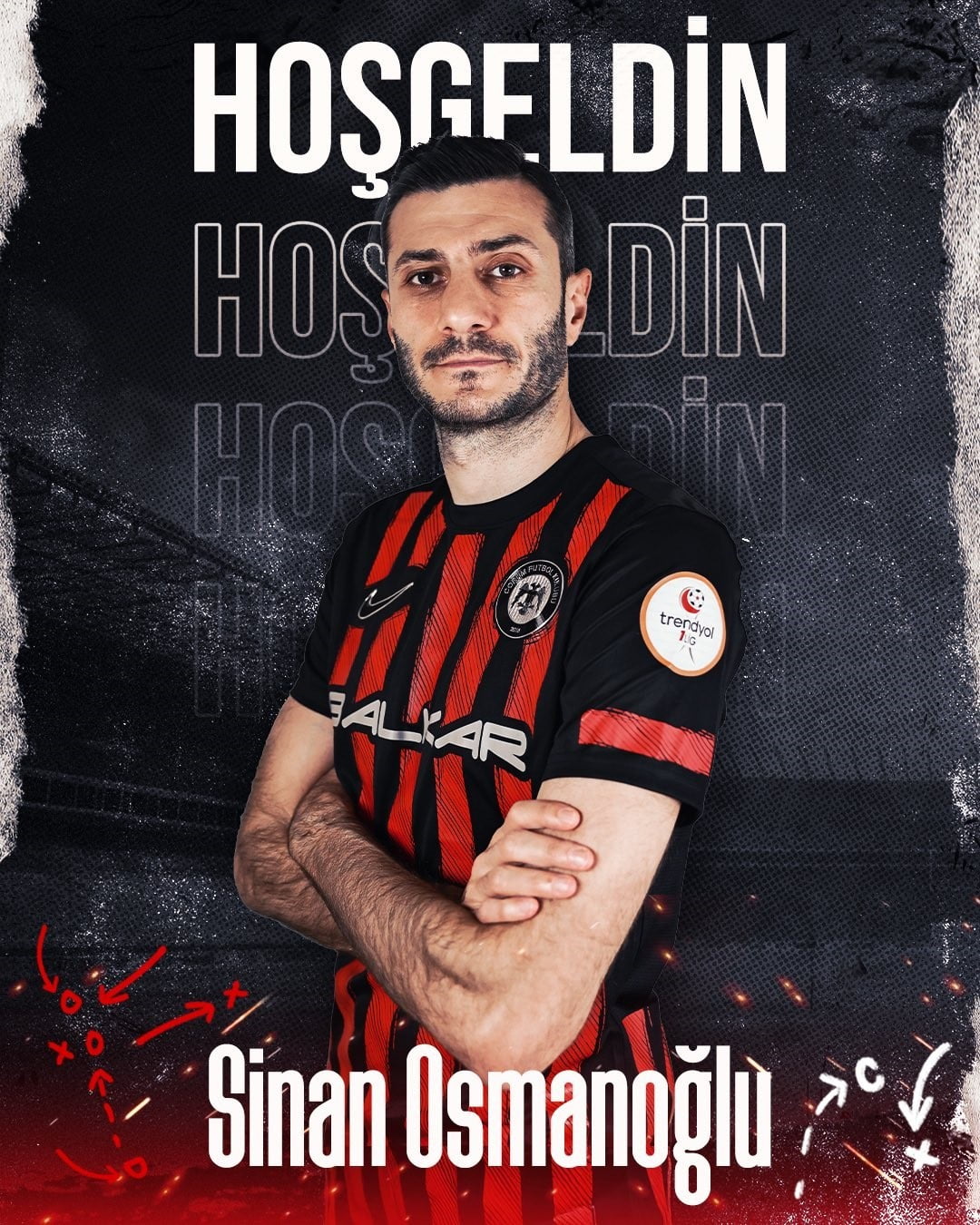 TRENDYOL 1. LİG EKİPLERİNDEN ÇORUM FK, SİNAN OSMANOĞLU İLE 1,5 YILLIK SÖZLEŞME İMZADI.