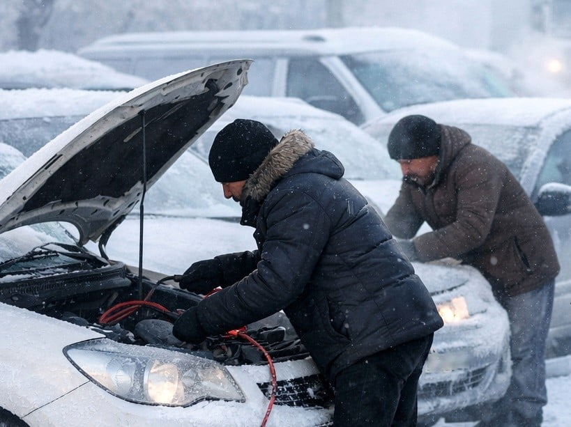 ZEMHERİ ERZİNCAN’I DONDURDU: ARAÇLAR SABAH ÇALIŞMADI