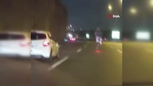 Kuzey Marmara Otoyolu’nda tehlikeli anlar kamerada