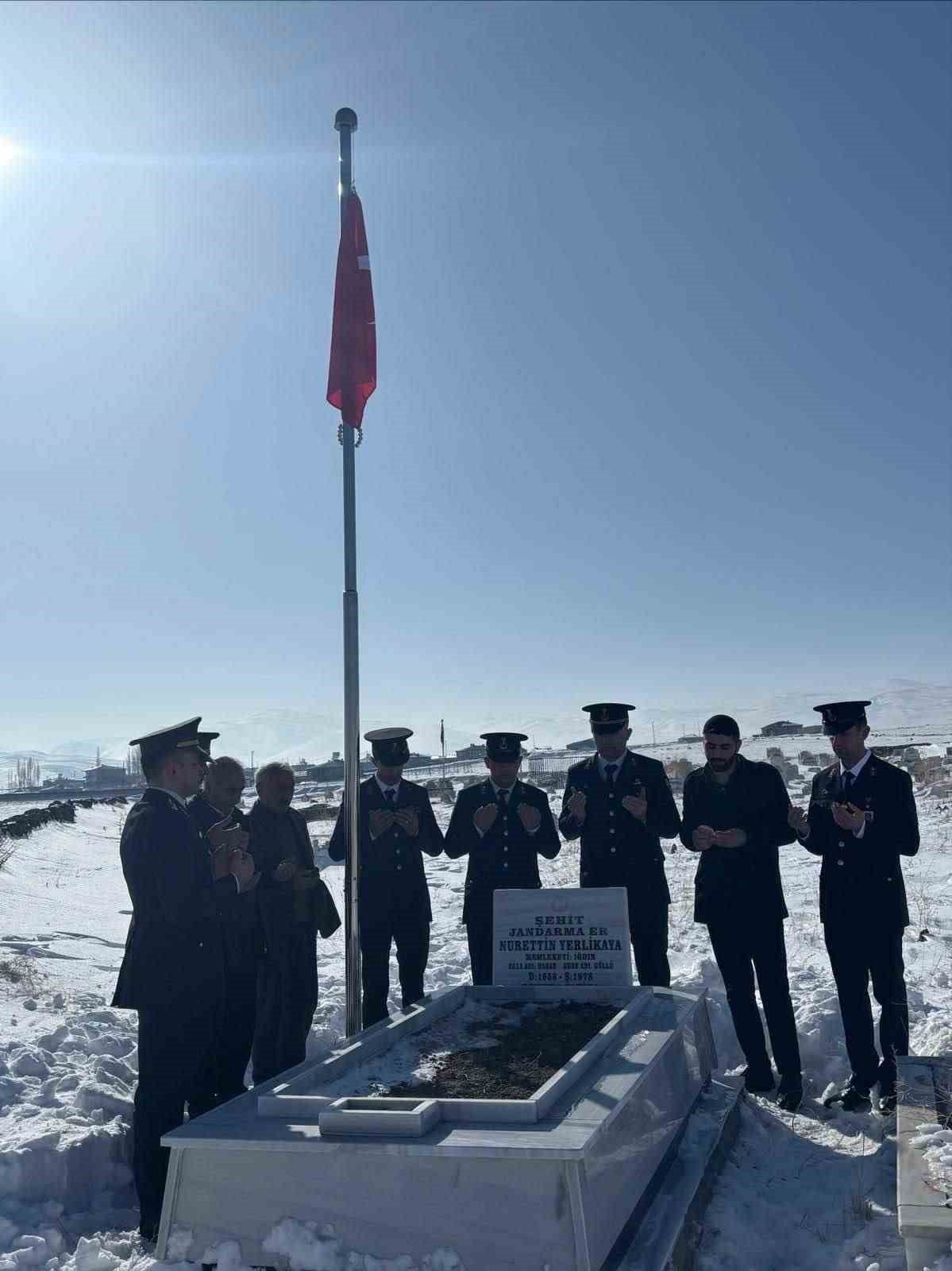 PROGRAMIN DEVAMINDA ŞEHİT JANDARMA ER NURETTİN YERLİKAYA'NIN KABRİ ZİYARET EDİLDİ.